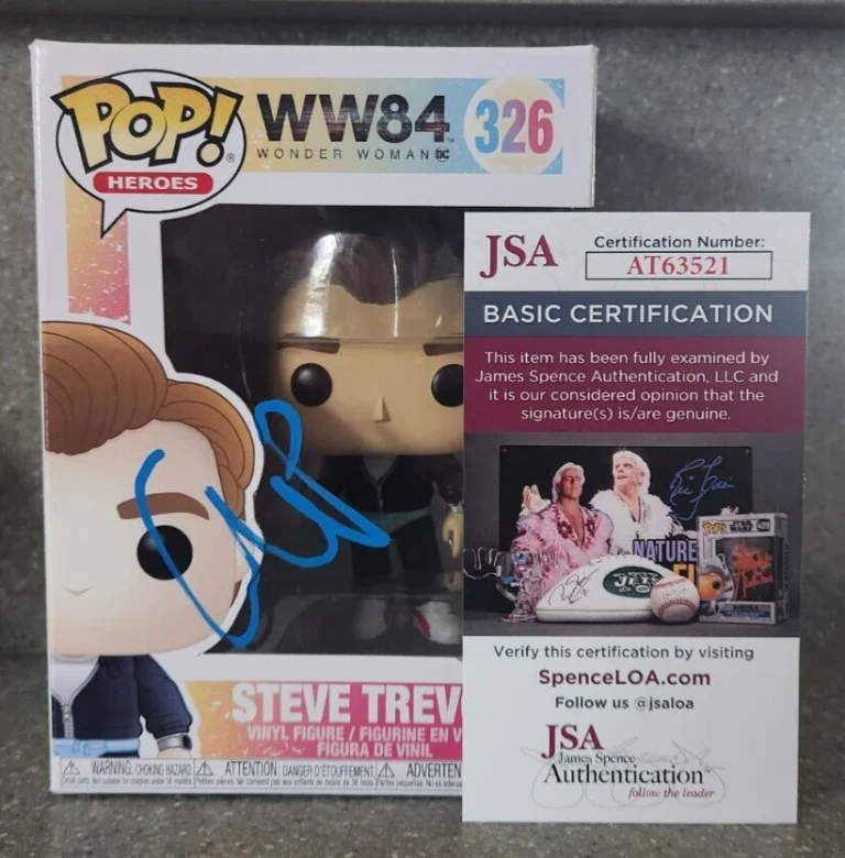 Chris Pine Signed Steve Trevor Funko Pop! w/ JSA COA Wonder Woman 1984 WW84 #326