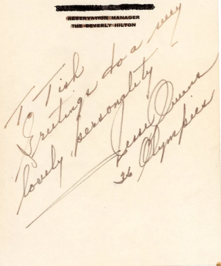 Jesse Owens 1936 Olympic 4x Gold Medal Track & Field Signed Autograph Grad LOA