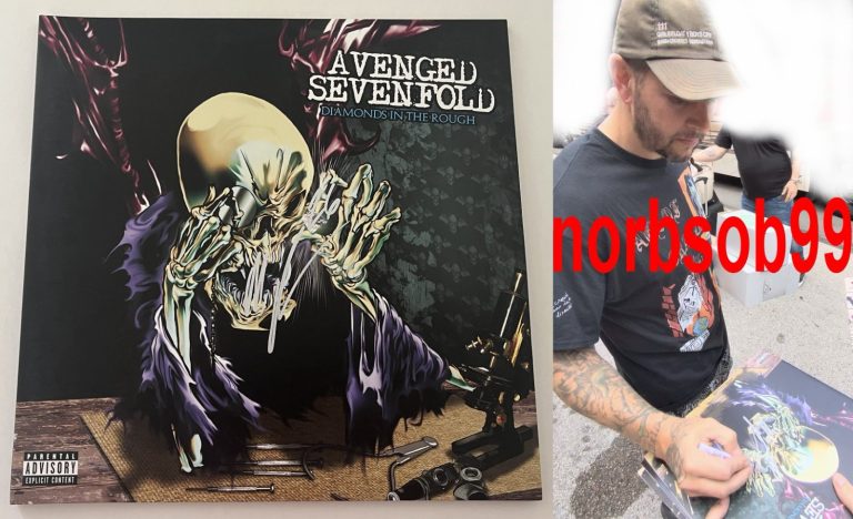 M SHADOWS MATT SIGNED AVENGED SEVENFOLD DIAMONDS IN THE ROUGH VINYL wEXACT PROOF