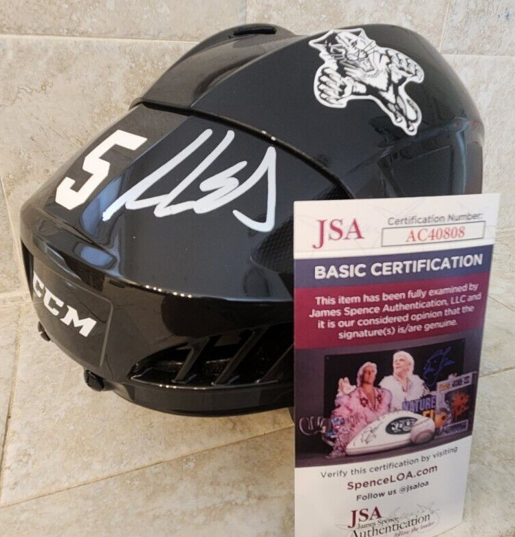 Aaron Ekblad Signed Full-Size Hockey Helmet w/ JSA COA #AC40808 Florida Panthers
