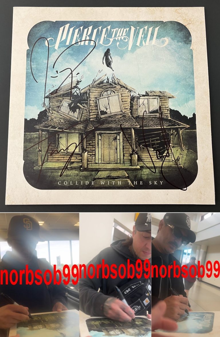 PIERCE THE VEIL VIC FUENTES +2 SIGNED COLLIDE WITH THE SKY VINYL EXACT PROOF COA