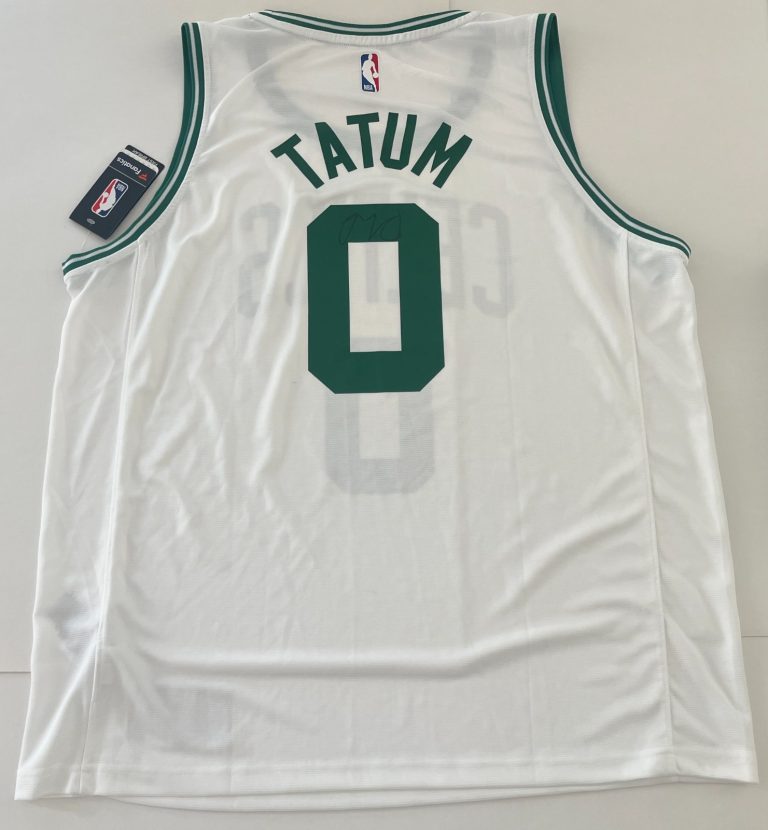 JAYSON TATUM #0 SIGNED BOSTON CELTICS XL FANATICS JERSEY w/PROOF & BECKETT COA