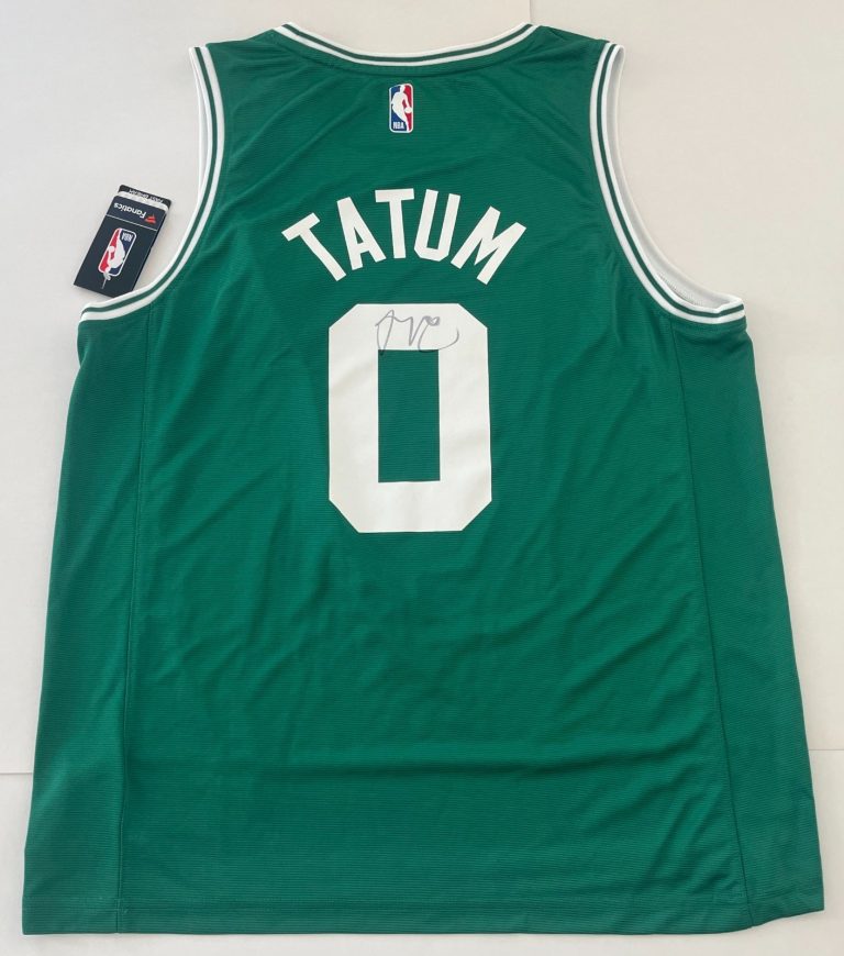 JAYSON TATUM #0 SIGNED BOSTON CELTICS L FANATICS JERSEY w/PROOF & BECKETT COA