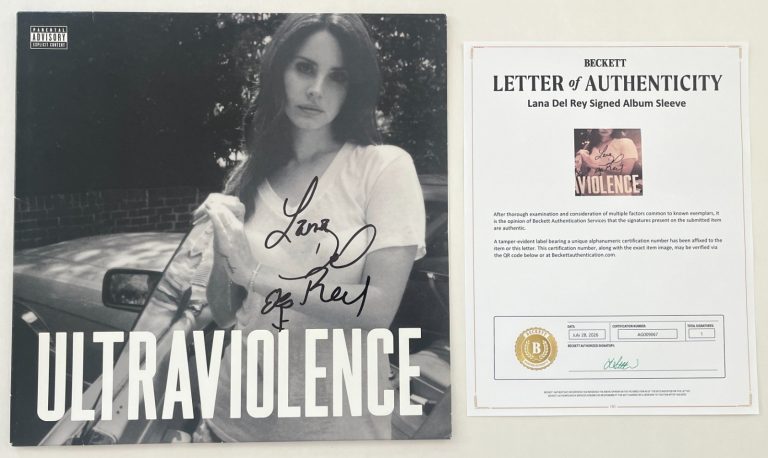 LANA DEL REY SIGNED AUTOGRAPH & SKETCH ULTRAVIOLENCE VINYL w/PROOF & BECKETT LOA