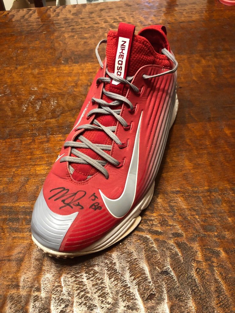 Mike Trout Signed Game Used Worn Nike Turf Shoe Jsa Coa Autographed Angels