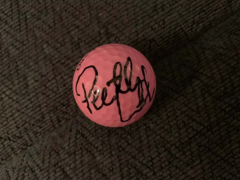Pernilla Lindberg Signed Pink Golf Ball Autographed Breast Cancer Awareness LPGA