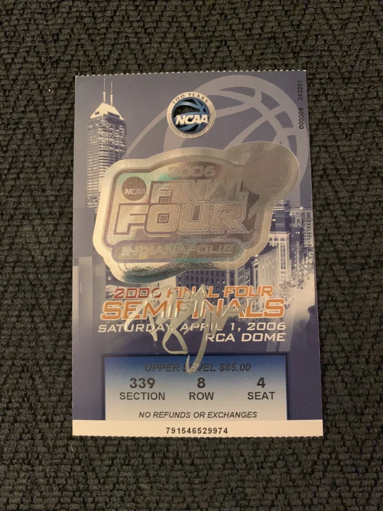 Billy Donovan Signed 2006 Semifinal Game Ticket NCAA Final Four 4 Florida Gators
