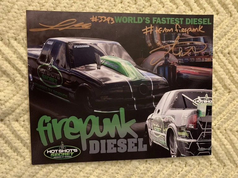 Lavon & Larson Miller Signed Promo Card 2021 PRI Show Autographed Outlaw Diesel