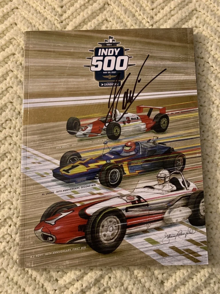 Helio Castroneves 2021 Indy 500 Program Signed Indianapolis Autographed 4th Win!