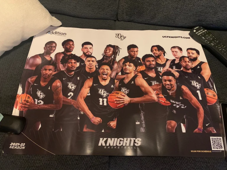2021-2022 University Of Central Florida Knights Basketball Team Poster AAC NCAA