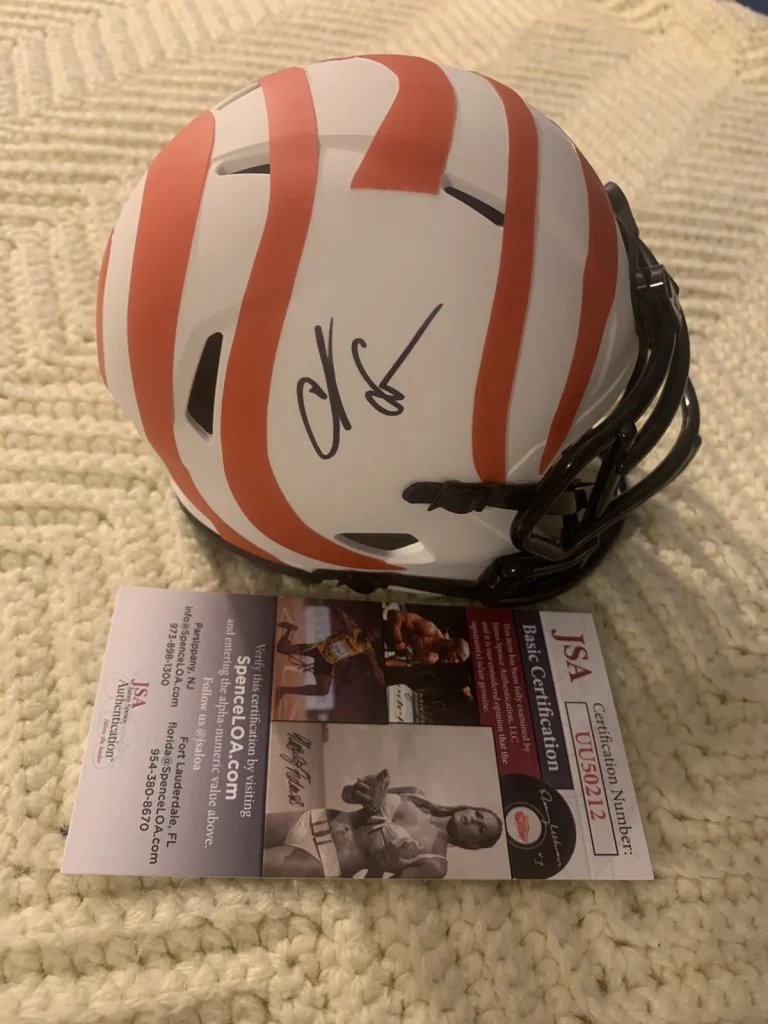 Chad Johnson Bengals Signed Lunar eclipse Mini Helmet JSA Authenticated COA