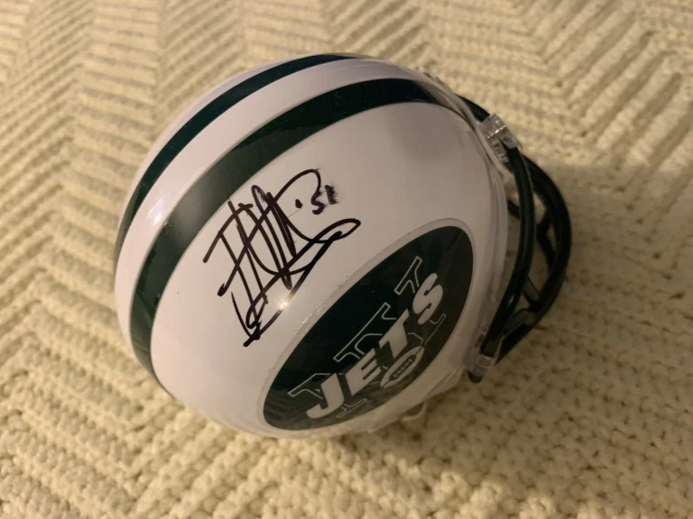 Jonathan Vilma Signed Mini Helmet Autographed Slight Smear New York Jets