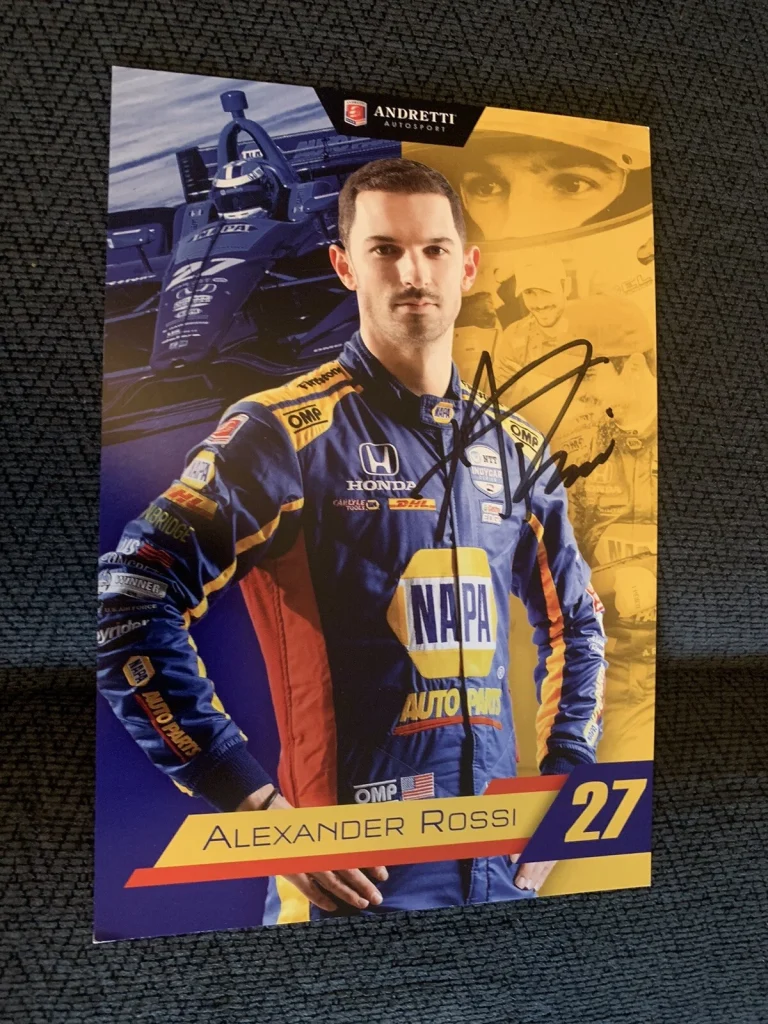 Alexander Rossi 2019 Indy Car Indianapolis 500 Promo hero Card Autographed