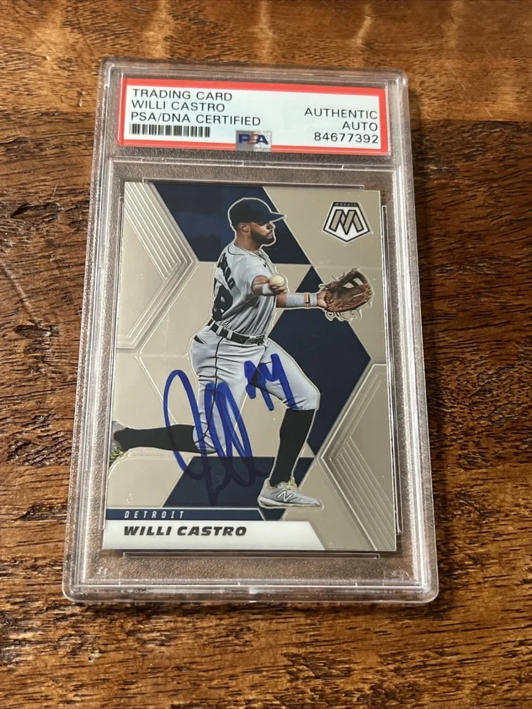 Willi Castro IP Signed Mosaic Card PSA DNA Coa Slab Tigers Autographed