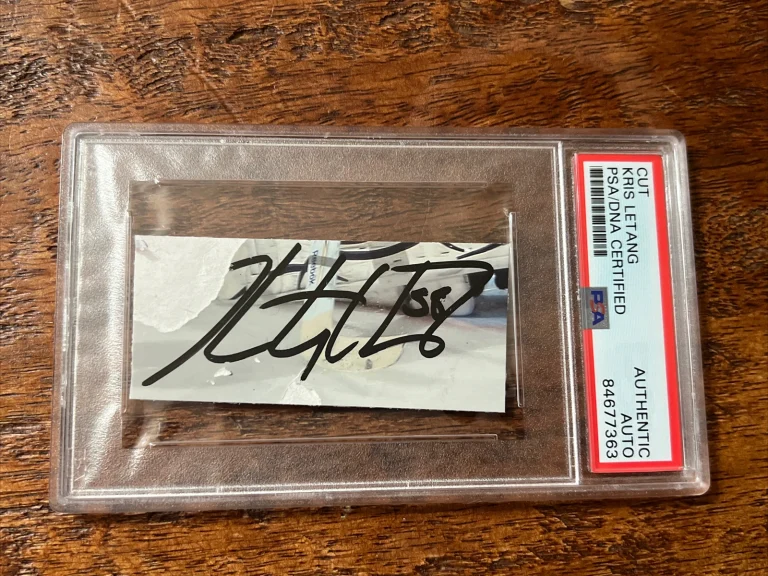 Kris Letang Signed Cut Psa Dna Coa Slab Encapsulated Autographed Penguins
