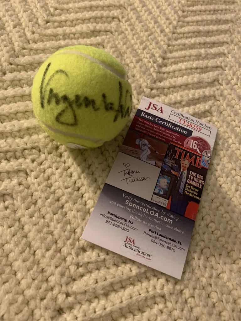 Virginia Wade Signed Tennis Ball Autographed JSA Authentication COA