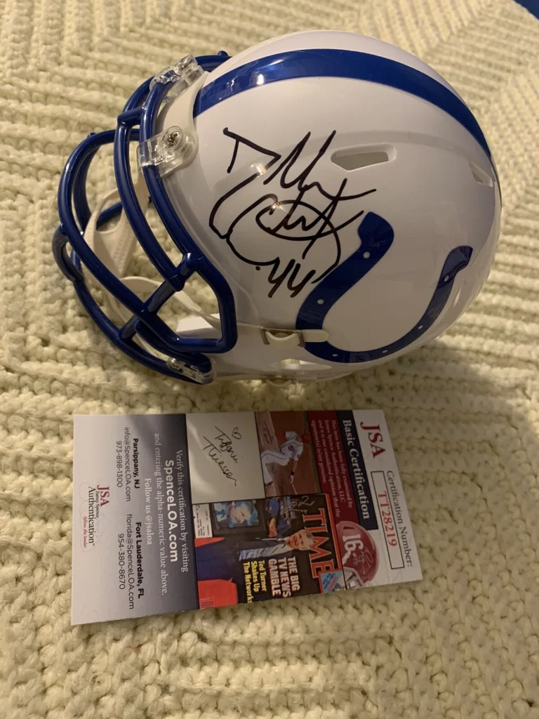 Dallas Clark Signed Indianapolis Colts Mini Helmet JSA Authentication COA