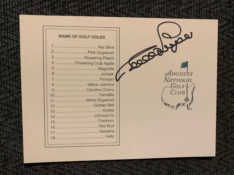 Bernard Langer Signed Masters Scorecard Autographed PGA Golf Legend