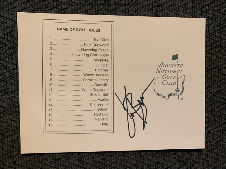 Lane Brown Signed Masters Scorecard Autographed PGA Golf Country Music Star