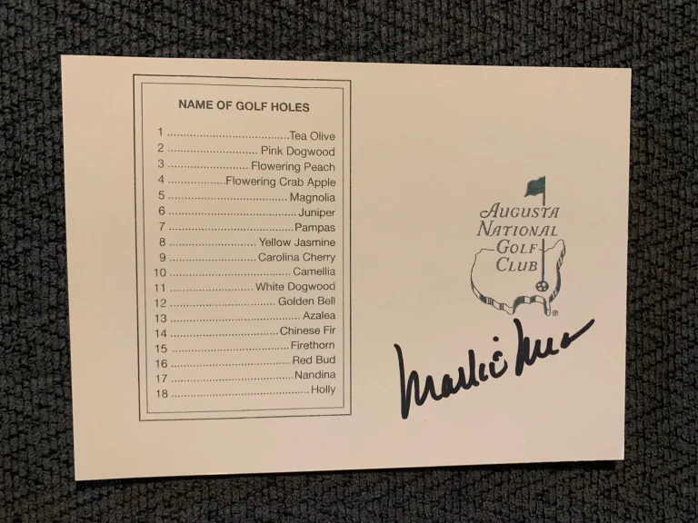 Mark O’Meara Signed Masters Scorecard Autographed PGA Golf Legend