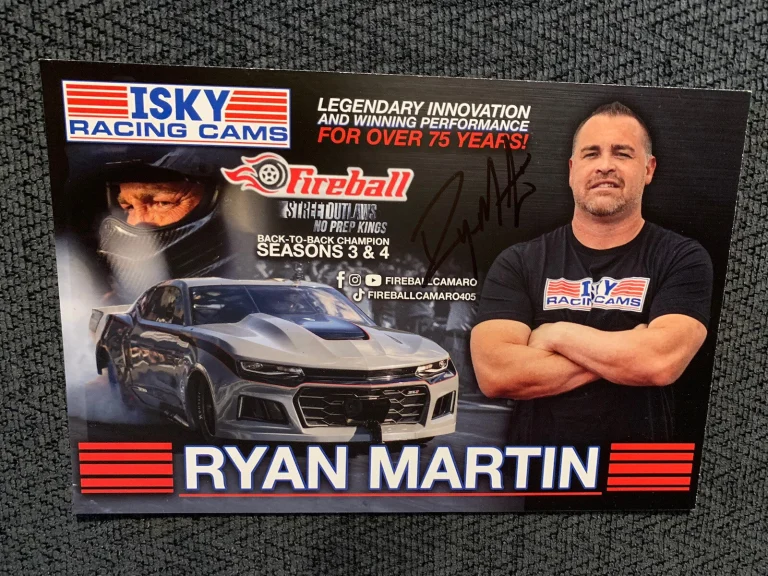 Street Outlaws Ryan Martin Signed Promo Card 2022 PRI Autographed