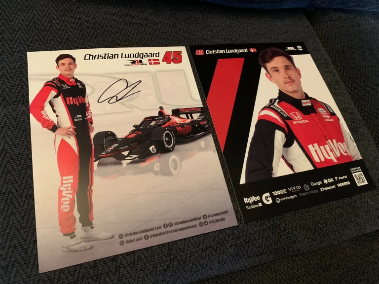 Christian Lundgaard Indianapolis Indy 500 Signed Car Promo Card Autographed 2023