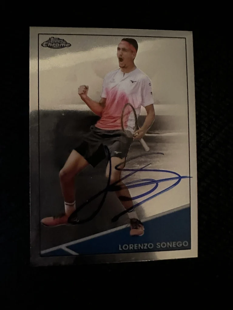 Lorenzo Sonego Signed Trading Card Autographed Tennis  2021 Topps Chrome
