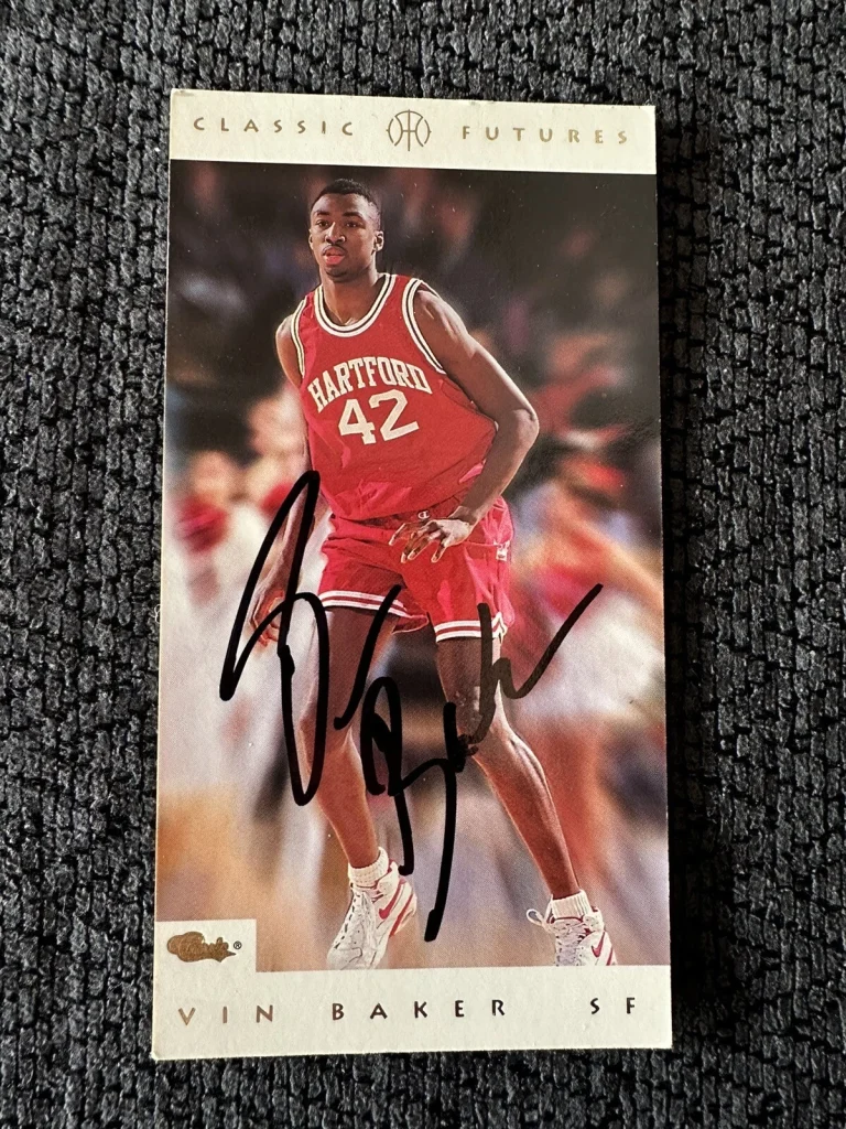 Signed NBA Basketball Trading Card Autographed Vin Baker Harvard