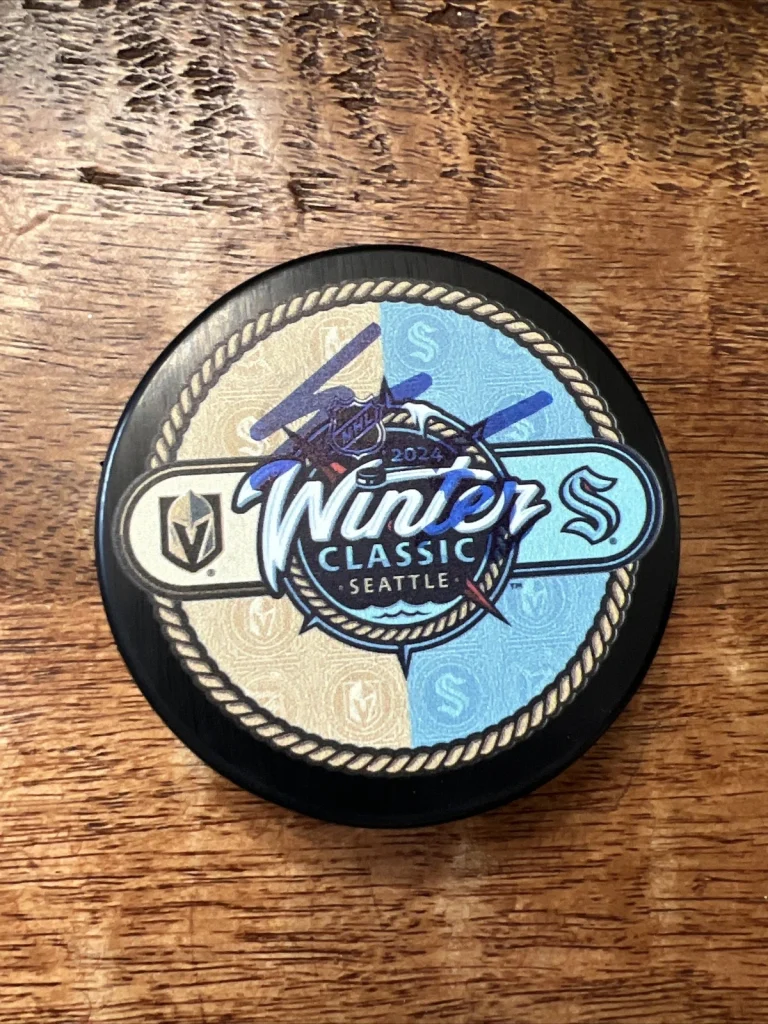 Yanni Gourde Signed Winter Classic Puck JSA Coa Seattle Kraken Autographed