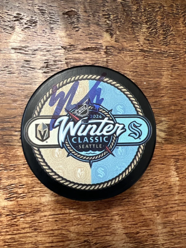 Yanni Gourde Signed Winter Classic Puck JSA Coa Seattle Kraken Autographed