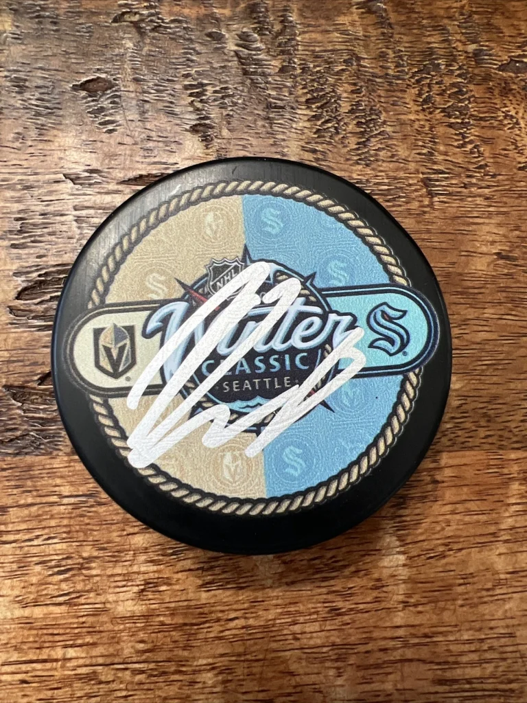Oliver Bjorkstrand Signed Winter Classic Puck JSA Coa Seattle Kraken