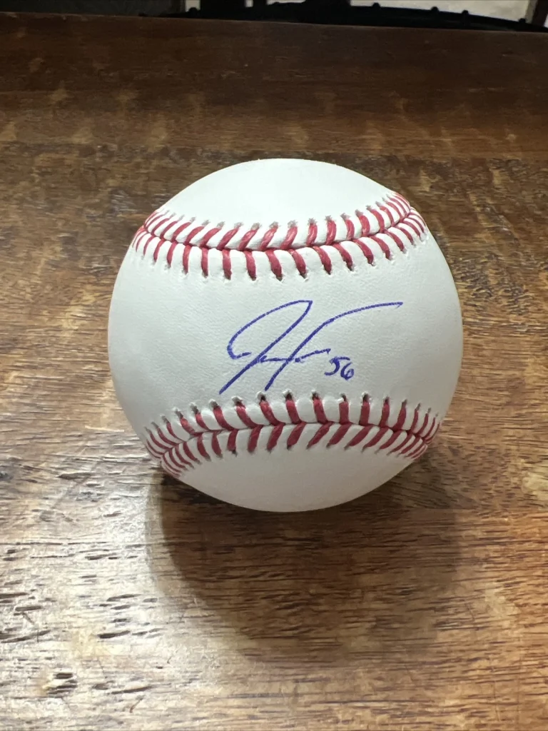 Justin Foscue Signed  Major League Baseball JSA Coa Rangers Autographed