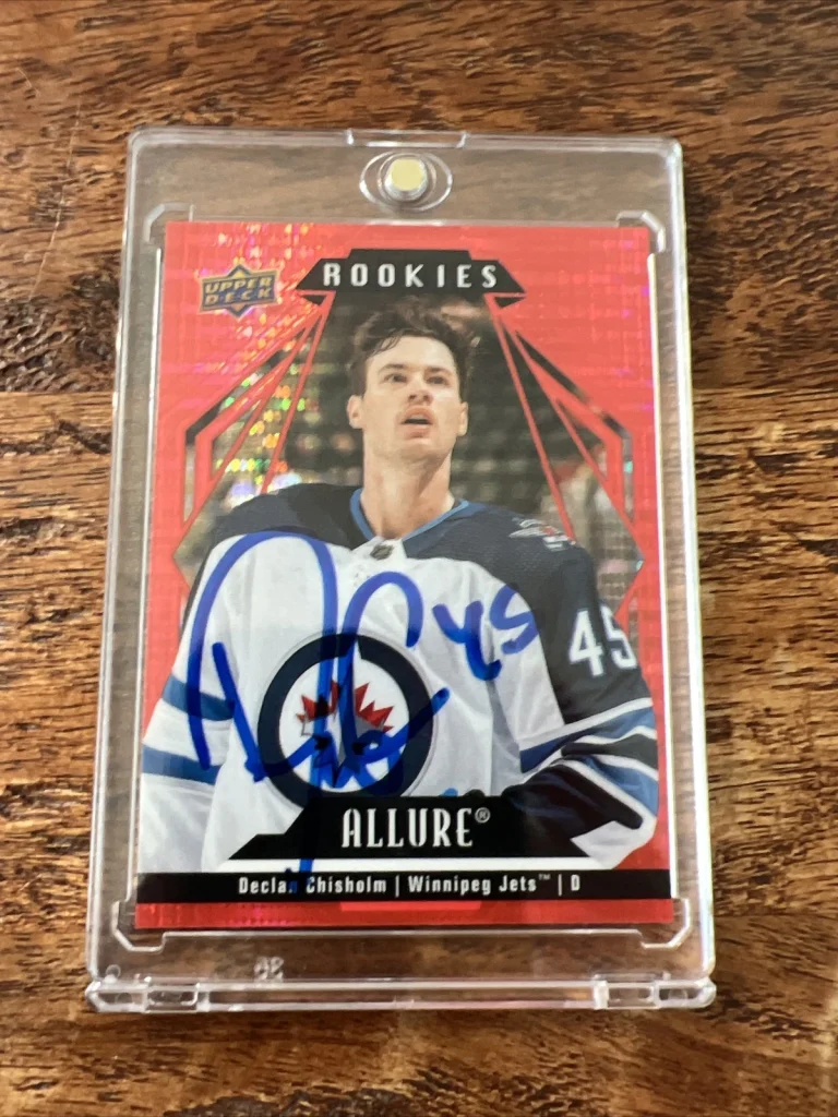 Declan Chisholm IP Signed Upper Deck Allure RC Card PSA DNA  Autographed Jets