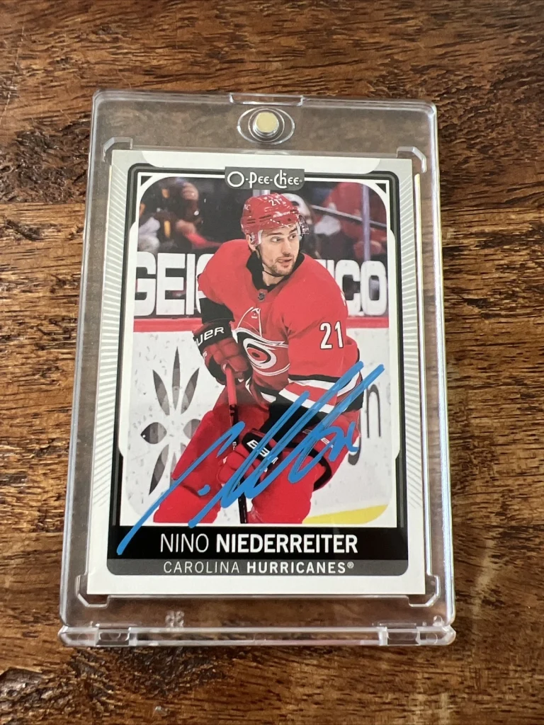Nino Niederreiter IP Signed O Pee Chee Card PSA DNA  Autographed Hurricanes