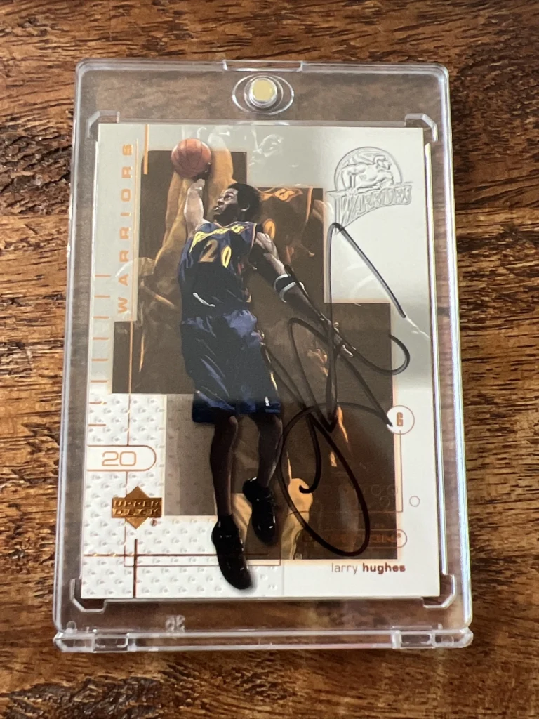 Larry Hughes IP Signed Upper Deck Card Psa Dna Autographed Warriors