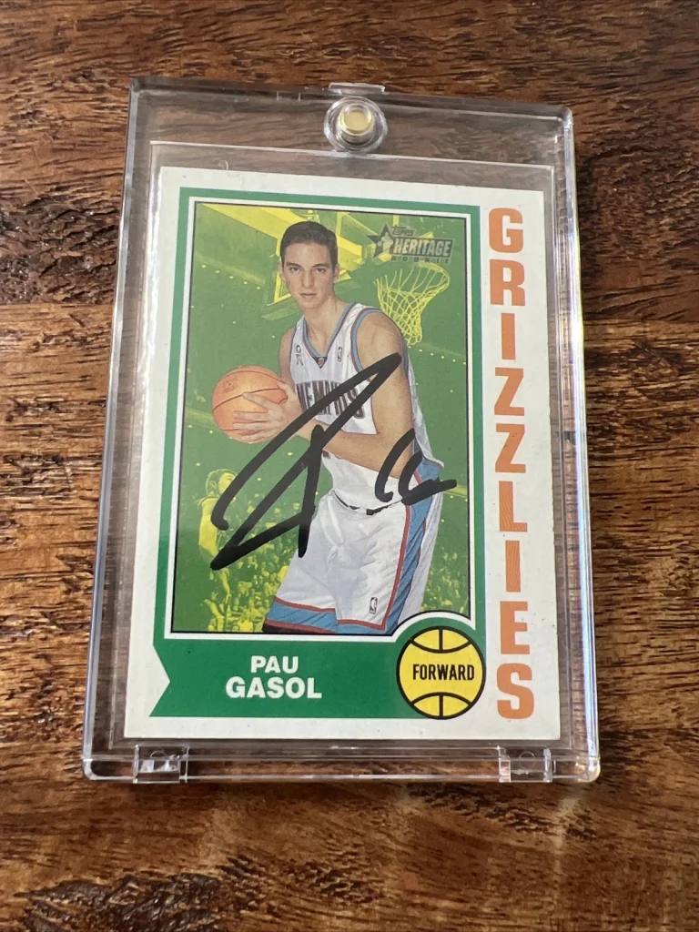 Pau Gasol IP Signed Topps Heritage Rookie Card Psa Dna Autographed Grizzlies