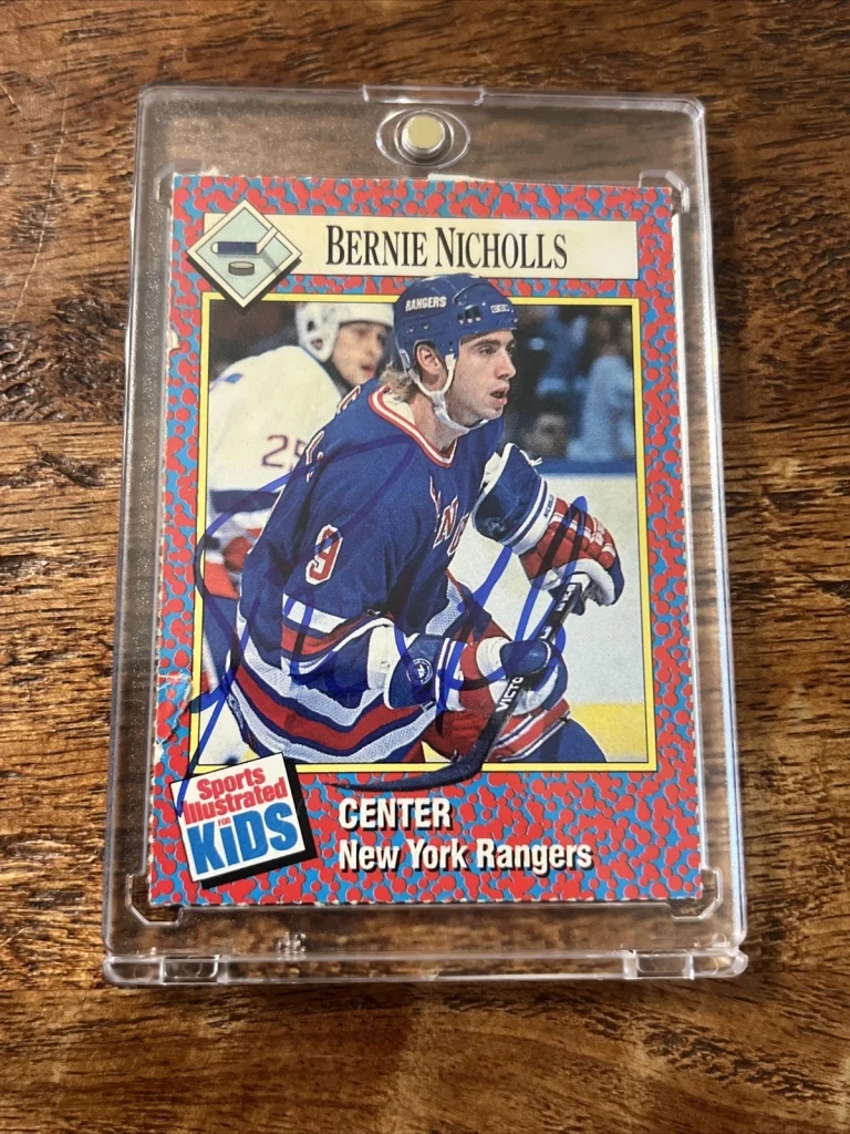 Bernie Nicholls IP Signed Sports Illustrated Card PSA DNA Autographed Rangers
