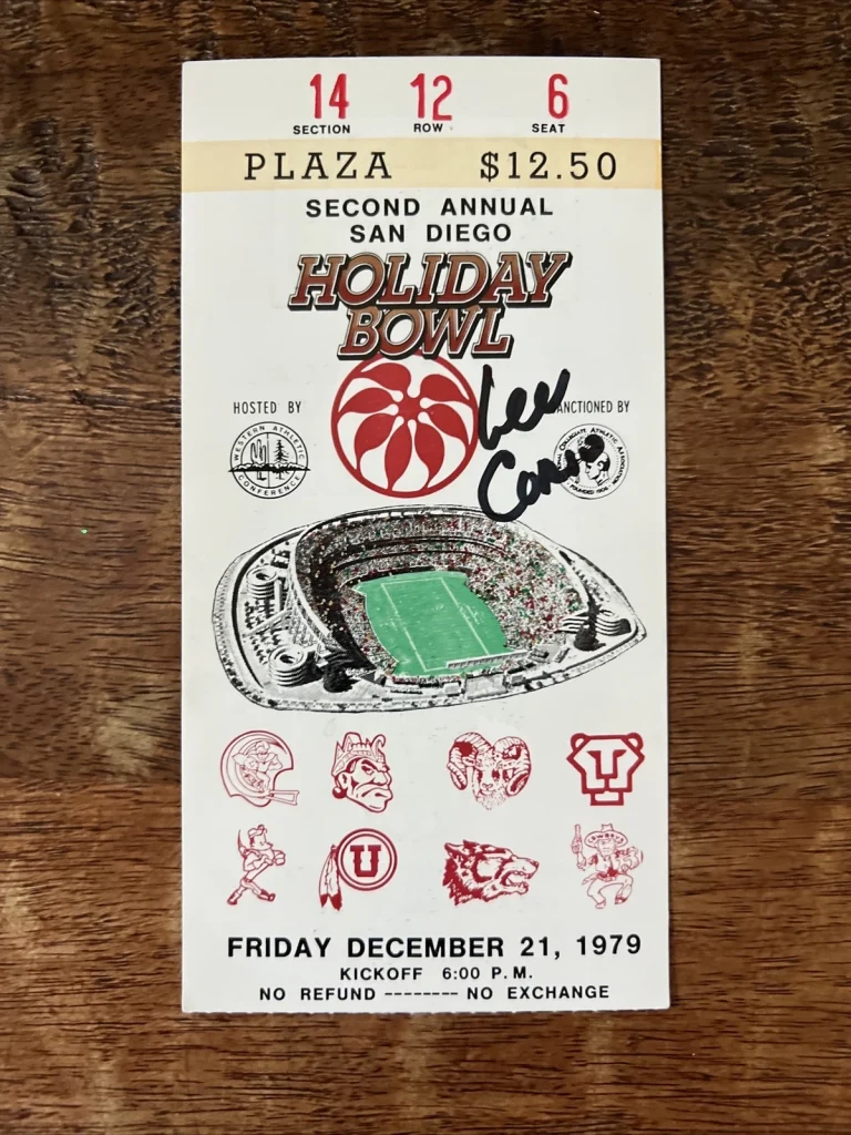 Lee Corso Signed 1979 Holiday Bowl Ticket Stub PSA DNA Autographed Indiana
