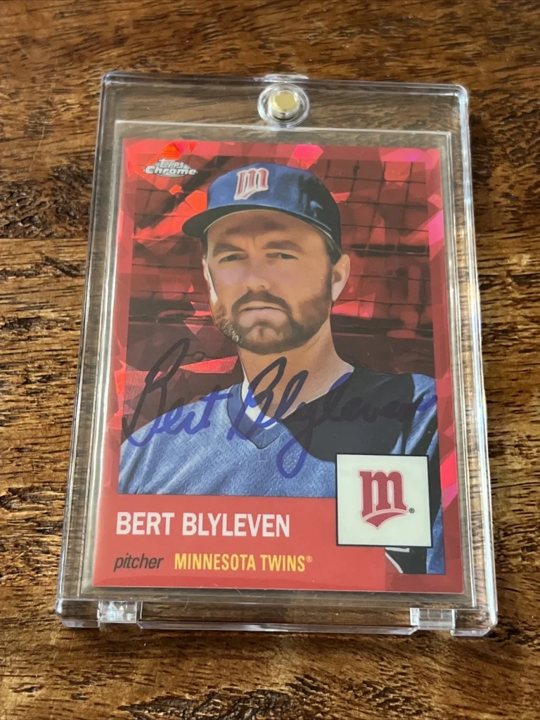 Bert Blyleven IP Signed Topps Chrome Atomic Red Card Psa Dna Autographed Twins