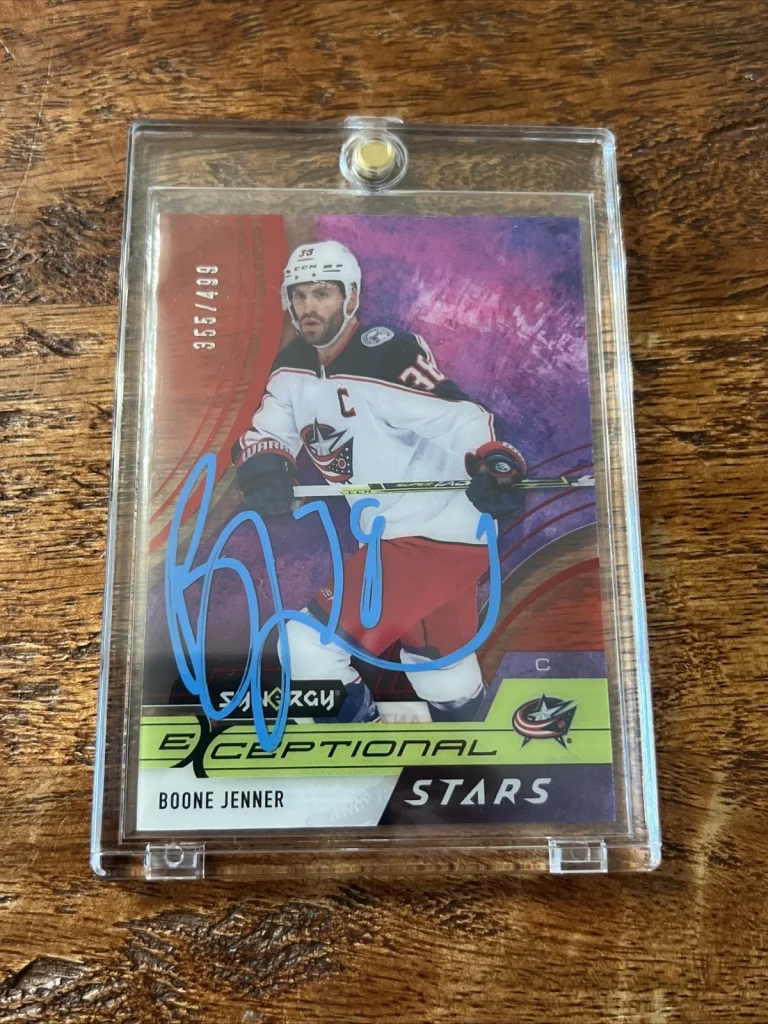 Boone Jenner IP Signed UD Synergy Card PSA DNA Autographed Blue Jackets
