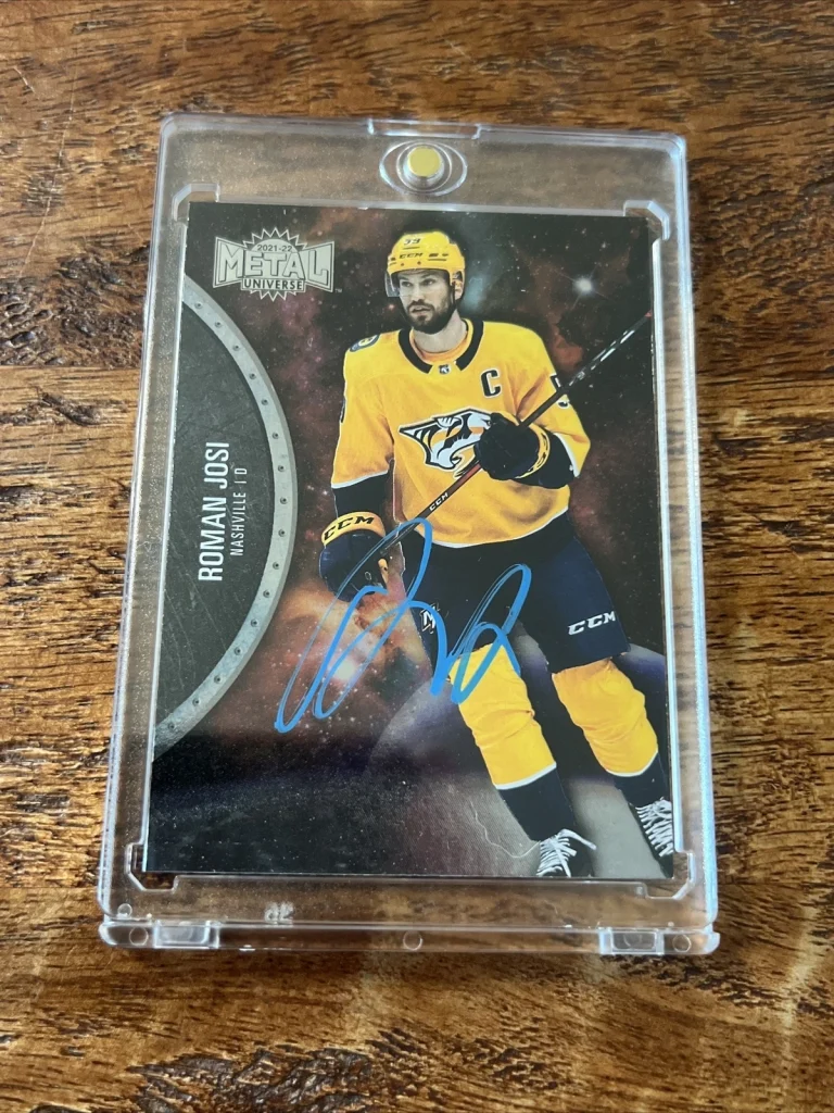 Roman Josi IP Signed Skybox Metal Card PSA DNA Autographed Predators