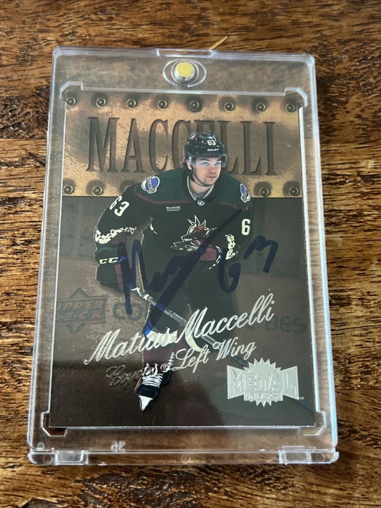 Matias Maccelli IP Signed Skybox Metal Card PSA DNA Autographed Coyotes