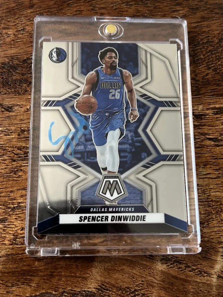 Spencer Dinwiddie IP Signed Mosaic Card Psa Dna Autographed Mavericks