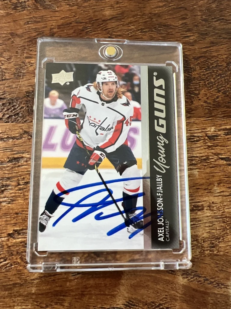Axel Jonsson-Fjallby IP Signed UD Young Guns Card PSA DNA Autographed Capitals