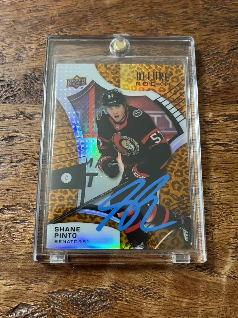 Shane Pinto IP Signed Upper Deck Allure Rookie Card JSA Coa Senators Autographed