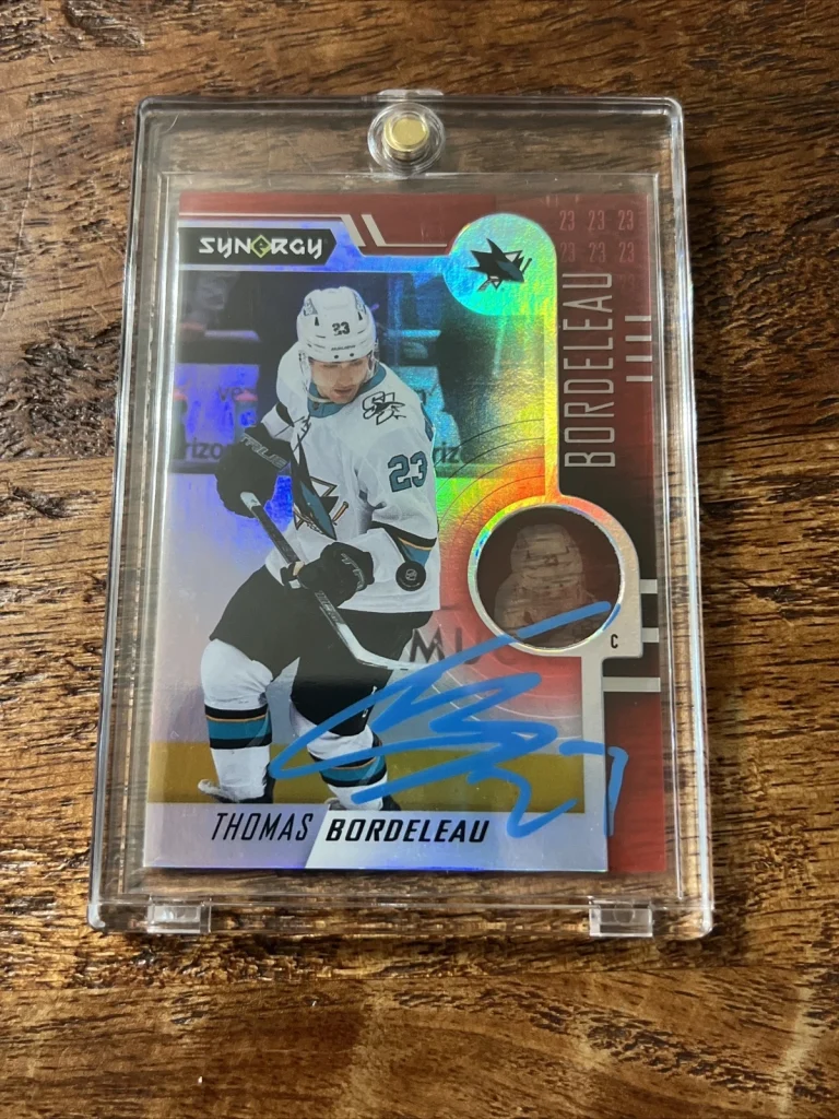 Thomas Bordeleau IP Signed Upper Deck Synergy Card JSA Coa Sharks Autographed