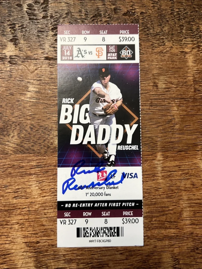 Rick Reuschel Signed Ticket Stub JSA Coa Autographed Giants