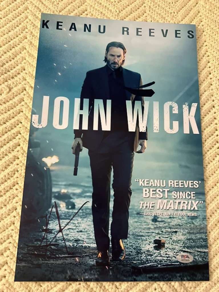 Keanu Reeves Signed John Wick Movie Poster 11 X 17 PSA/DNA Authentication COA