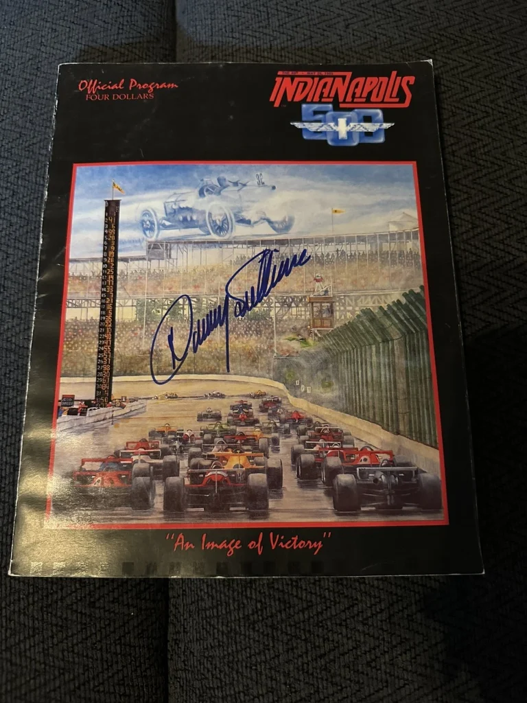 1985 Indy 500 Program Signed By Winner Danny Sullivan Autographed