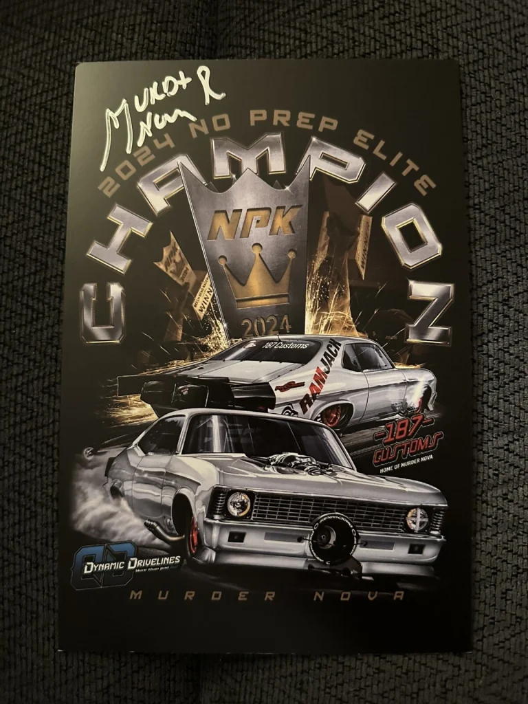 Murder Nova Signed Street Outlaws Promo Card 2024 PRI Show Shawn Ellington